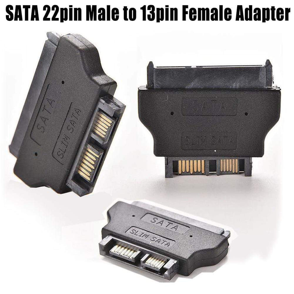 Planet Gates Slimline SATA Adapter Serial ATA 7+15 22pin Male to Slim 7+6 13pin Female Adapter for Desktop Laptop HDD CD-ROM Hard Disk Drive