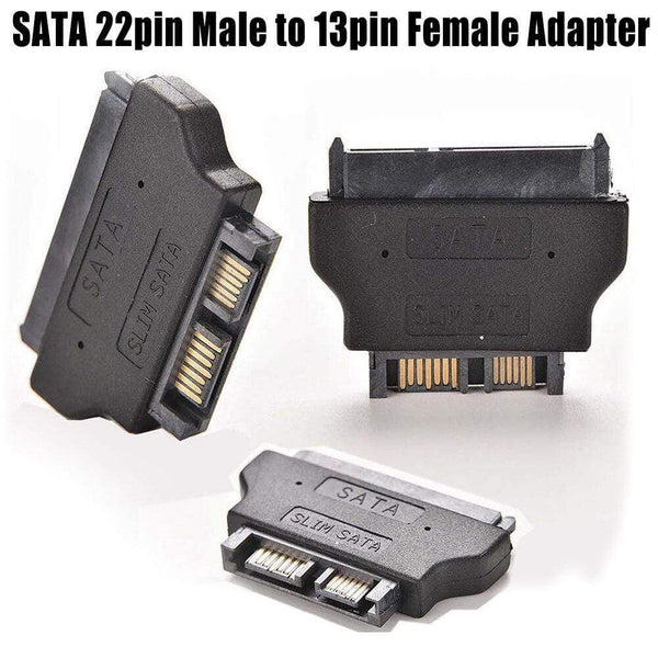 Planet Gates Slimline SATA Adapter Serial ATA 7+15 22pin Male to Slim 7+6 13pin Female Adapter for Desktop Laptop HDD CD-ROM Hard Disk Drive