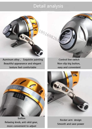 Planet Gates Slingshot fishing Reel Spinning Hand Wheel 2 BBCatapult Outdoor Hunting Closed Reel With Line