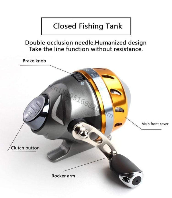 Planet Gates Slingshot fishing Reel Spinning Hand Wheel 2 BBCatapult Outdoor Hunting Closed Reel With Line