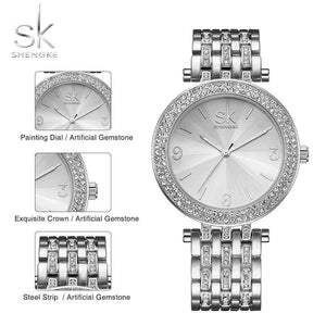 Planet Gates sliver 01 Women Watch Brands Crystal Sliver Sexy Diamond Design Bracelet Watches Ladies Crystal Watches Relogio Feminino