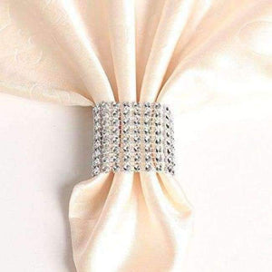 Planet Gates sliver 50 pcs Rhinestone Napkin Rings Wedding Adornment Napkin Holder DIY for Wedding Decoration Party Banquet Supplies accessories