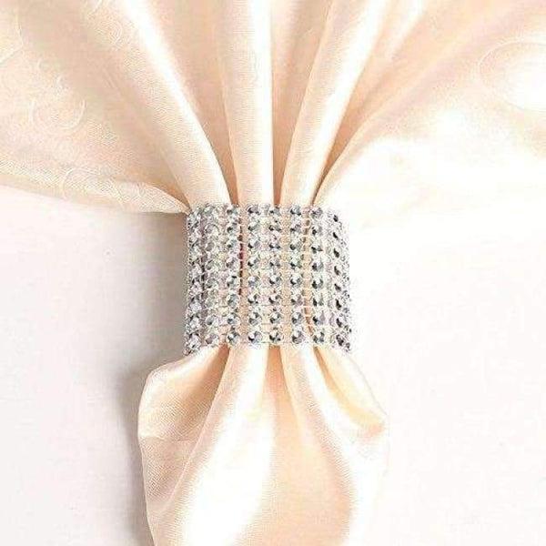 Planet Gates sliver 50 pcs Rhinestone Napkin Rings Wedding Adornment Napkin Holder DIY for Wedding Decoration Party Banquet Supplies accessories