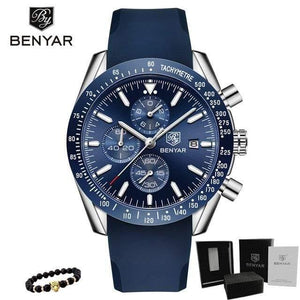 Planet Gates Sliver Blue Men Watch Business Full Steel Quartz Top Brand Luxury Casual Waterproof Sports Male Wristwatch Relogio Masculino