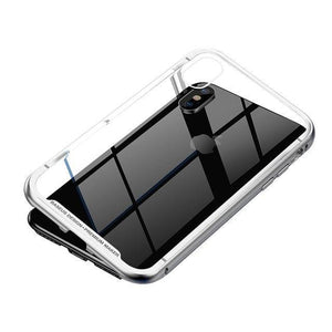 Planet Gates Sliver Case / For iPhone X Case Baseus Magneto Magnetic Adsorption Case For iPhone X Metal Bumper + 9H Tempered Glass Case For iPhone X Phone Cases