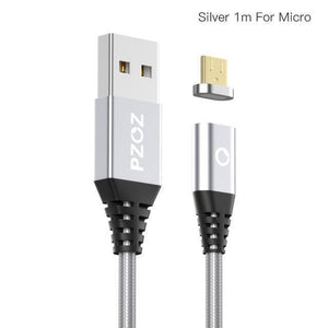 Planet Gates Sliver For Micro / 1m PZOZ Micro USB Magnetic Cable Fast Charging Adapter Mobile Phone Cables Microusb Android Data Charger For Samsung Xiaomi Tablet
