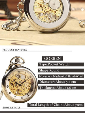 Planet Gates Sliver Hand Winding Full Steel Pocket Watches Fashion Unique Skeleton Transparent Mechanical Pocket Watch Fob Chain