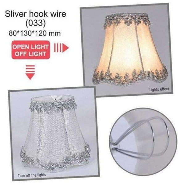 Planet Gates Sliver hook wire Art Deco Ripple Lamp Shades Crystal Chandelier Wall Lamp Fabric Lampshade Nordic Style Modern Lamp Cover for Home Decoration