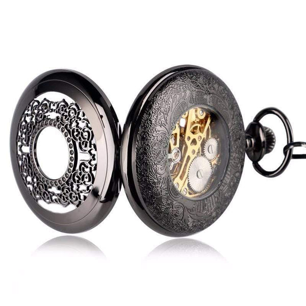 Planet Gates Sliver Pocket Watch Retro Silver Exquisite Necklace Classic Pendant Mechanical Hollow Women Skeleton Gift