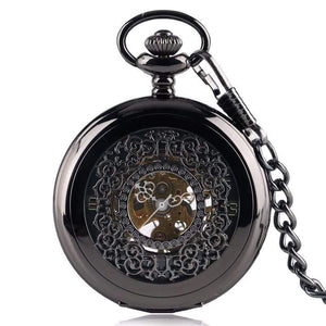 Planet Gates Sliver Pocket Watch Retro Silver Exquisite Necklace Classic Pendant Mechanical Hollow Women Skeleton Gift
