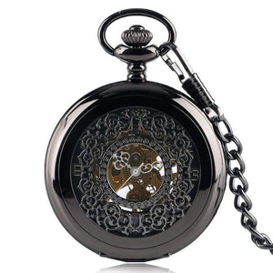 Planet Gates Sliver Pocket Watch Retro Silver Exquisite Necklace Classic Pendant Mechanical Hollow Women Skeleton Gift