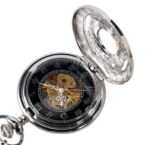 Planet Gates Sliver Pocket Watch Retro Silver Exquisite Necklace Classic Pendant Mechanical Hollow Women Skeleton Gift