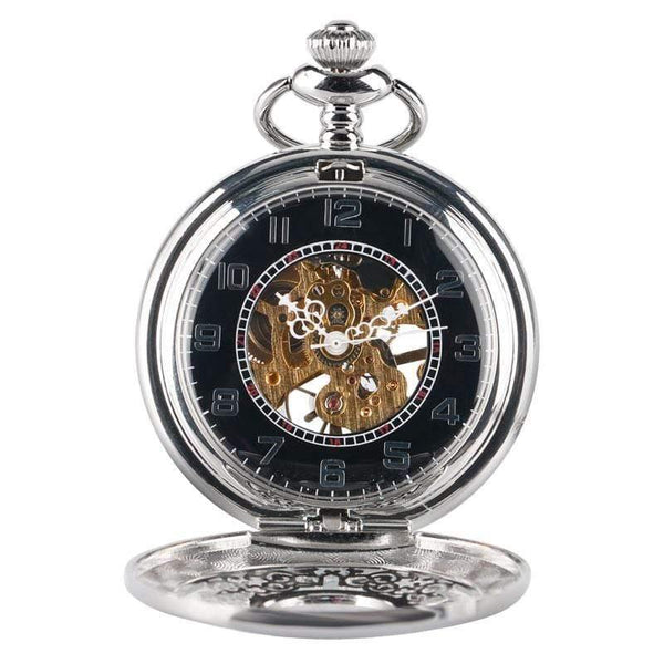 Planet Gates Sliver Pocket Watch Retro Silver Exquisite Necklace Classic Pendant Mechanical Hollow Women Skeleton Gift