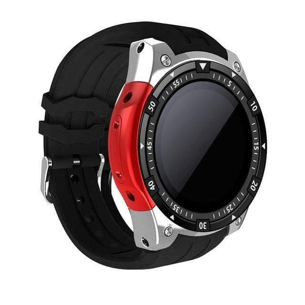 Planet Gates sliver red / 512MB 4GB Smart Watch X100 Android 5.1MTK6580GPS Bluetooth WiFi SmartWatch Heart Rate Fitness Tracker for Samsung gear S3 KW88 GW11