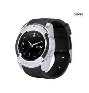 Planet Gates sliver V8 Smartwatch Bluetooth Pedometer SIM TF Card Watch Camera 2G Color Display Wrist Smart Watch Waterproof Device For Android