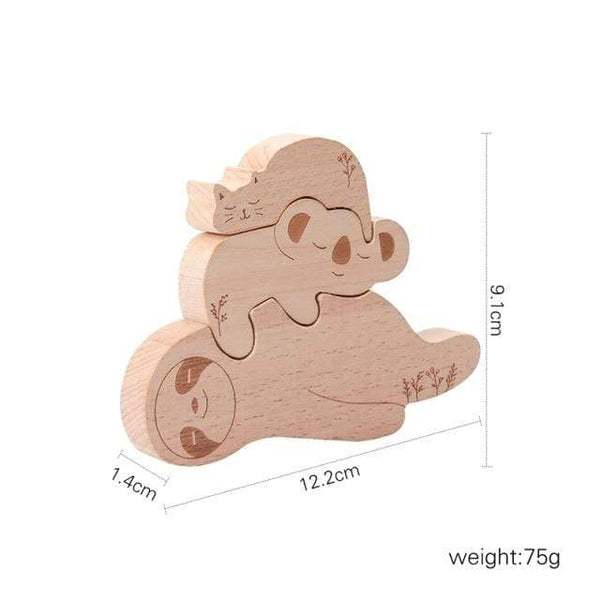 Planet Gates Sloth Nordic Style Wooden Blocks Baby Montessori Educational Toys for Children Creative Animal Jigsaw Stacking Toys Constructor Blocks