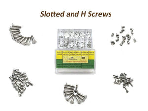 Planet Gates Slotted screws and H screws - Stainless Steel Assorted Screws Watch Tools For Repairs Watch 12 Sizes Watch Repair Tool Kit