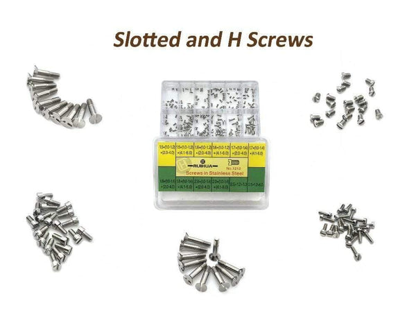 Planet Gates Slotted screws and H screws - Stainless Steel Assorted Screws Watch Tools For Repairs Watch 12 Sizes Watch Repair Tool Kit