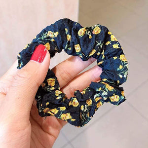 Women Elegant Print Flower Elastic Hair Bands Ponytail Holder Sweet Scrunchie Rubber Bands Hair Holder Fashion Hair Accessories