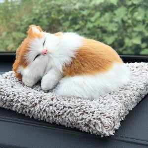 Planet Gates Small 10 Car Ornament ABS Plush Dogs Decoration Simulation Sleeping Dog Toy Automotive Dashboard Decor Ornaments Cute Auto Accessories