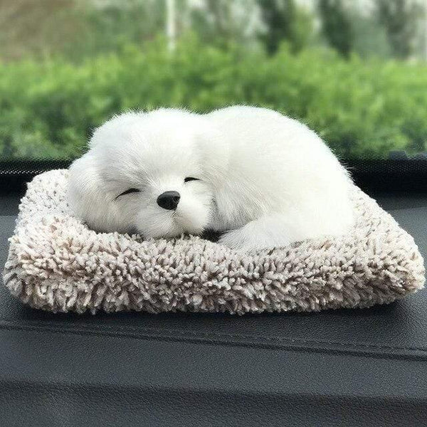 Planet Gates Small 3 Car Ornament ABS Plush Dogs Decoration Simulation Sleeping Dog Toy Automotive Dashboard Decor Ornaments Cute Auto Accessories