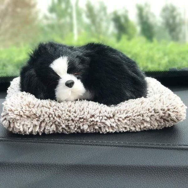 Planet Gates Small 6 Car Ornament ABS Plush Dogs Decoration Simulation Sleeping Dog Toy Automotive Dashboard Decor Ornaments Cute Auto Accessories