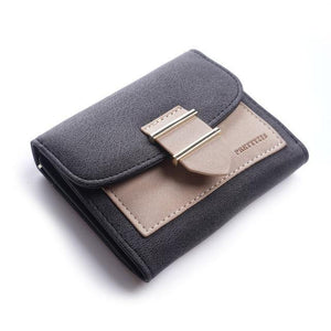Planet Gates small-black Women Wallet Female Middle Scrub PursesLeather Portefeuille Femme Carteira Feminina Patchwork  Card Holder Short Cartera Mujer