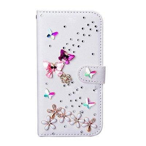 Planet Gates Small Butterfly / PU leather Diamond Flip Leather Phone Case For Huawei P8 LITE 2017/P9 LITE 2017/Honor 8 lite,Wallet Style Cover With Card Slot