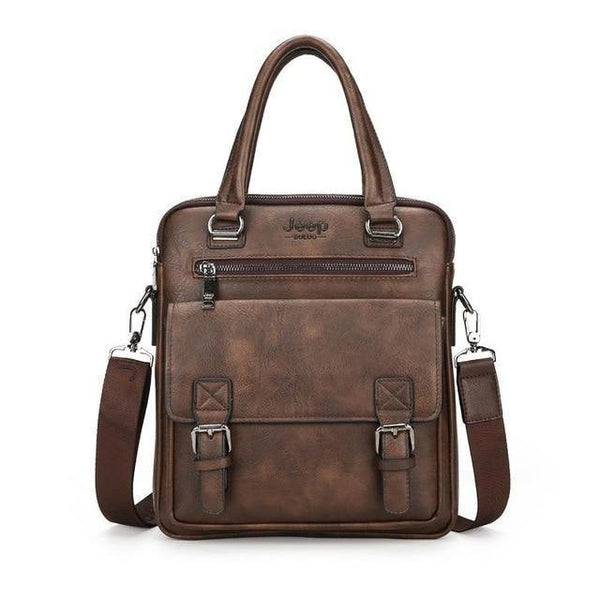 Planet Gates small coffee New Men Split Leather Handbag Zipper Men Business Polyester Two Silt Pocket Soft Handle 14 Inches Briefcases Bags