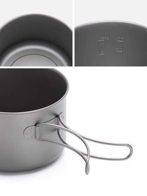 Planet Gates small Frying pan Outdoor Hiking Camping Picnic Tableware Titanium Pot Frying Pan Lightweight Camping Equipment 800ml 1250ml