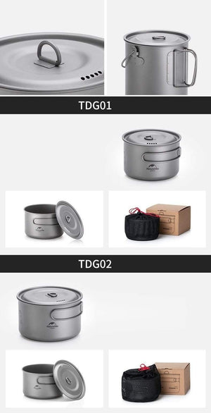 Planet Gates small Frying pan Outdoor Hiking Camping Picnic Tableware Titanium Pot Frying Pan Lightweight Camping Equipment 800ml 1250ml