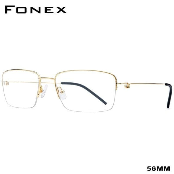 Planet Gates Small Gold Titanium Alloy Optical Glasses Frame Men Half Prescription Eyeglasses Korean Women Myopia Screwless Eyewear 98623