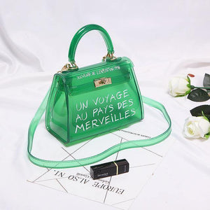 Planet Gates small green Transparent PVC Women Messenger Bag Luxury Handbags Women Bags Designer Jelly Purse sac a main Bolsa Brand Leather Handbag