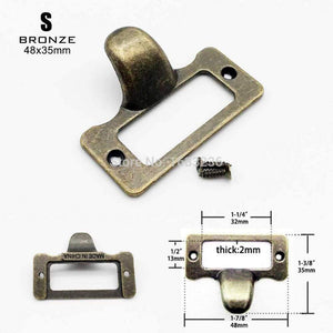 Small Large Heavy Duty Antique Brass Black Metal Furniture Cabinet Drawer Box Case Label Pull Handle File Name Card Frame Holder