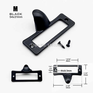 Small Large Heavy Duty Antique Brass Black Metal Furniture Cabinet Drawer Box Case Label Pull Handle File Name Card Frame Holder