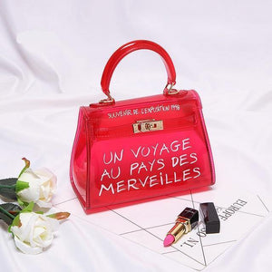 Planet Gates Small red Transparent PVC Women Messenger Bag Luxury Handbags Women Bags Designer Jelly Purse sac a main Bolsa Brand Leather Handbag