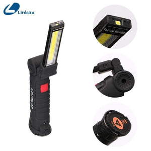 Usb Rechargeable 5 Mode Cob Flashlight Led Working Light Magnetic Cob Torch Lanterna Hanging Hook Lamp Outdoor Camping