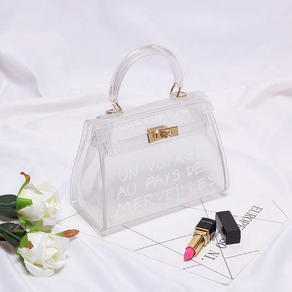 Planet Gates Small white Transparent PVC Women Messenger Bag Luxury Handbags Women Bags Designer Jelly Purse sac a main Bolsa Brand Leather Handbag