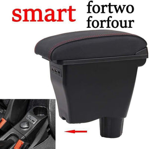Planet Gates Smart for two armrest box universal car center console smart forfour caja  modification double raised with USB No assembly