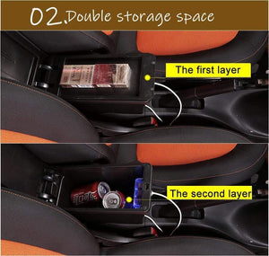 Planet Gates Smart for two armrest box universal car center console smart forfour caja  modification double raised with USB No assembly
