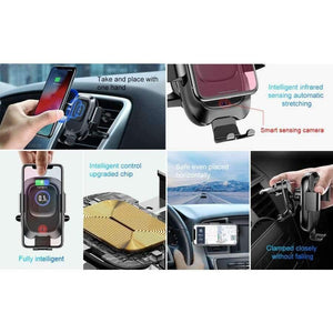 Planet Gates Smart Infrared Sensing Wireless Car Charger Holder For iPhone Xs Max XR Samsung Note9 Wireless Charging Car Phone Holder