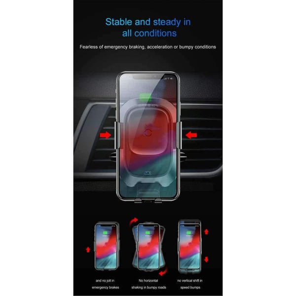 Planet Gates Smart Infrared Sensing Wireless Car Charger Holder For iPhone Xs Max XR Samsung Note9 Wireless Charging Car Phone Holder