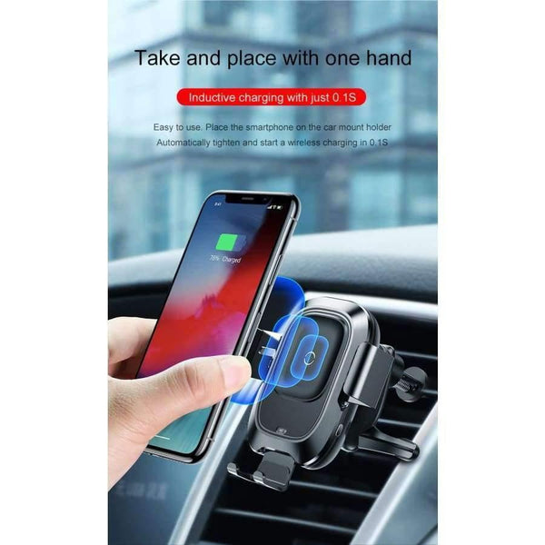 Planet Gates Smart Infrared Sensing Wireless Car Charger Holder For iPhone Xs Max XR Samsung Note9 Wireless Charging Car Phone Holder