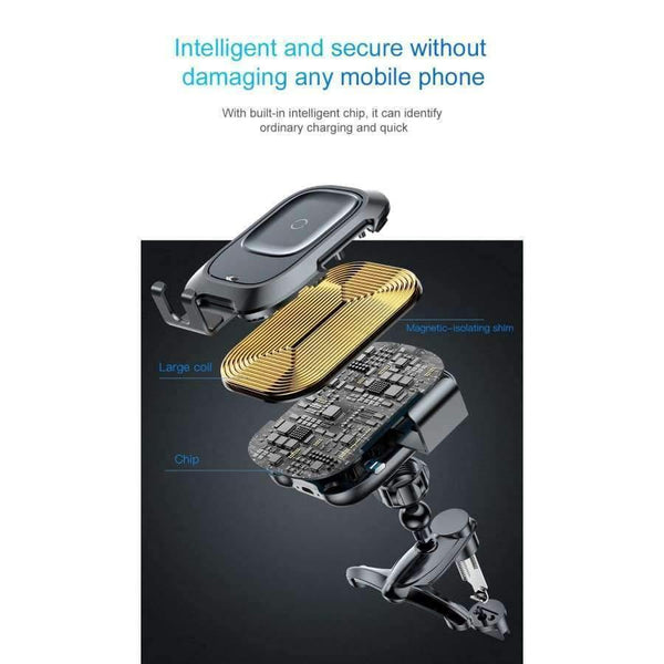 Planet Gates Smart Infrared Sensing Wireless Car Charger Holder For iPhone Xs Max XR Samsung Note9 Wireless Charging Car Phone Holder