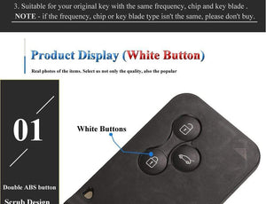 Planet Gates Smart Key Card for Renault Megane II Scenic II Grand Scenic 2003-2008 433mhz PCF7947 Chip ID46 3 Button Remote PCB Ultrasonic