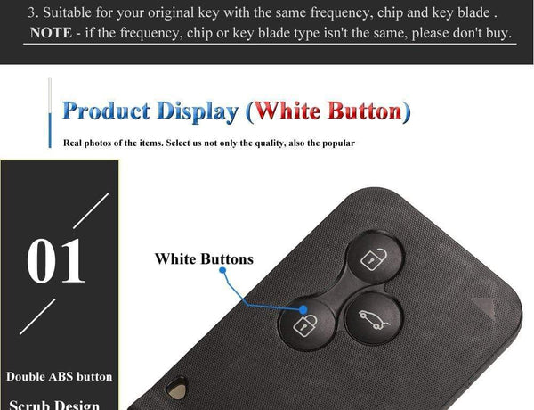 Planet Gates Smart Key Card for Renault Megane II Scenic II Grand Scenic 2003-2008 433mhz PCF7947 Chip ID46 3 Button Remote PCB Ultrasonic