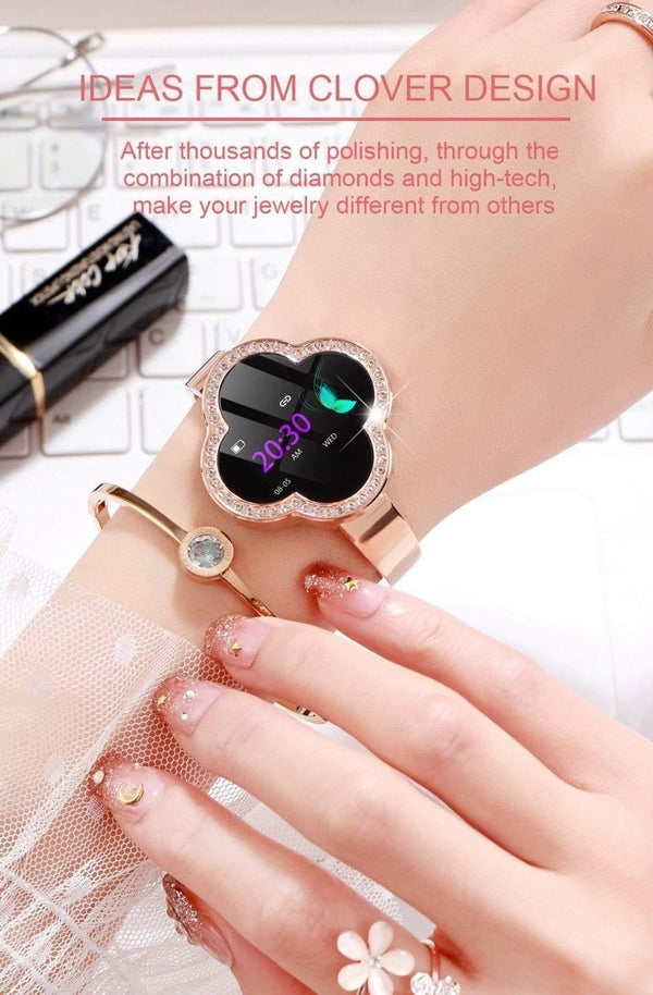 Planet Gates Smart watch woman 2019 IP67 Waterproof Heart Rate Monitoring gold For Android IOS lady girl women's bracelet smartwatch