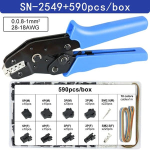 Planet Gates SN-2549 590H Crimping Pliers SN-48BS/2549 For Tab 2.8 4.8 6.3 XH2.54 SM2.5 DuPont2.54 Terminals Car Connector Wire Electrician Tools Set
