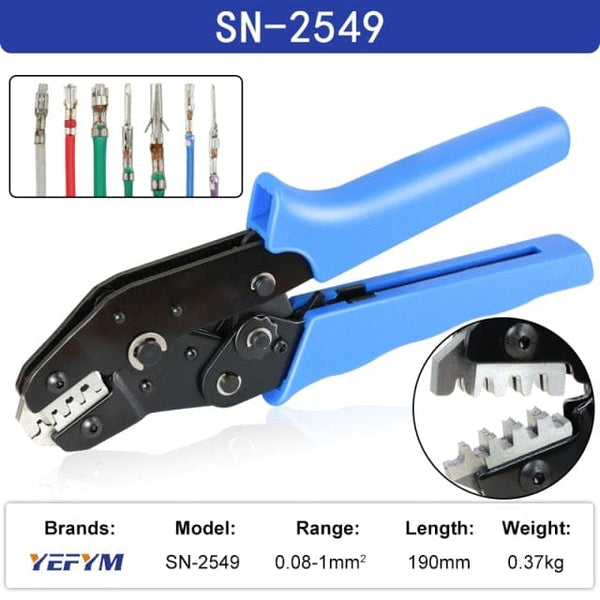 Planet Gates SN-2549 Crimping Pliers SN-48BS/2549 For Tab 2.8 4.8 6.3 XH2.54 SM2.5 DuPont2.54 Terminals Car Connector Wire Electrician Tools Set