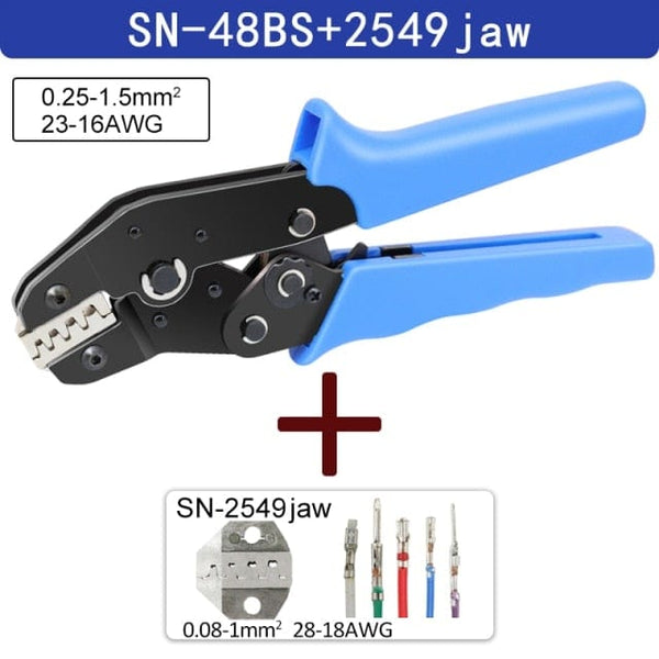 Planet Gates SN-48BS  2549 jaw Crimping Pliers SN-48BS/2549 For Tab 2.8 4.8 6.3 XH2.54 SM2.5 DuPont2.54 Terminals Car Connector Wire Electrician Tools Set